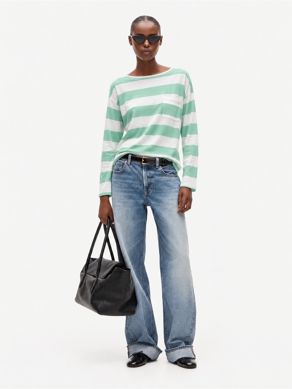 J. Crew Wide-Leg Jeans in Light Blue Wash